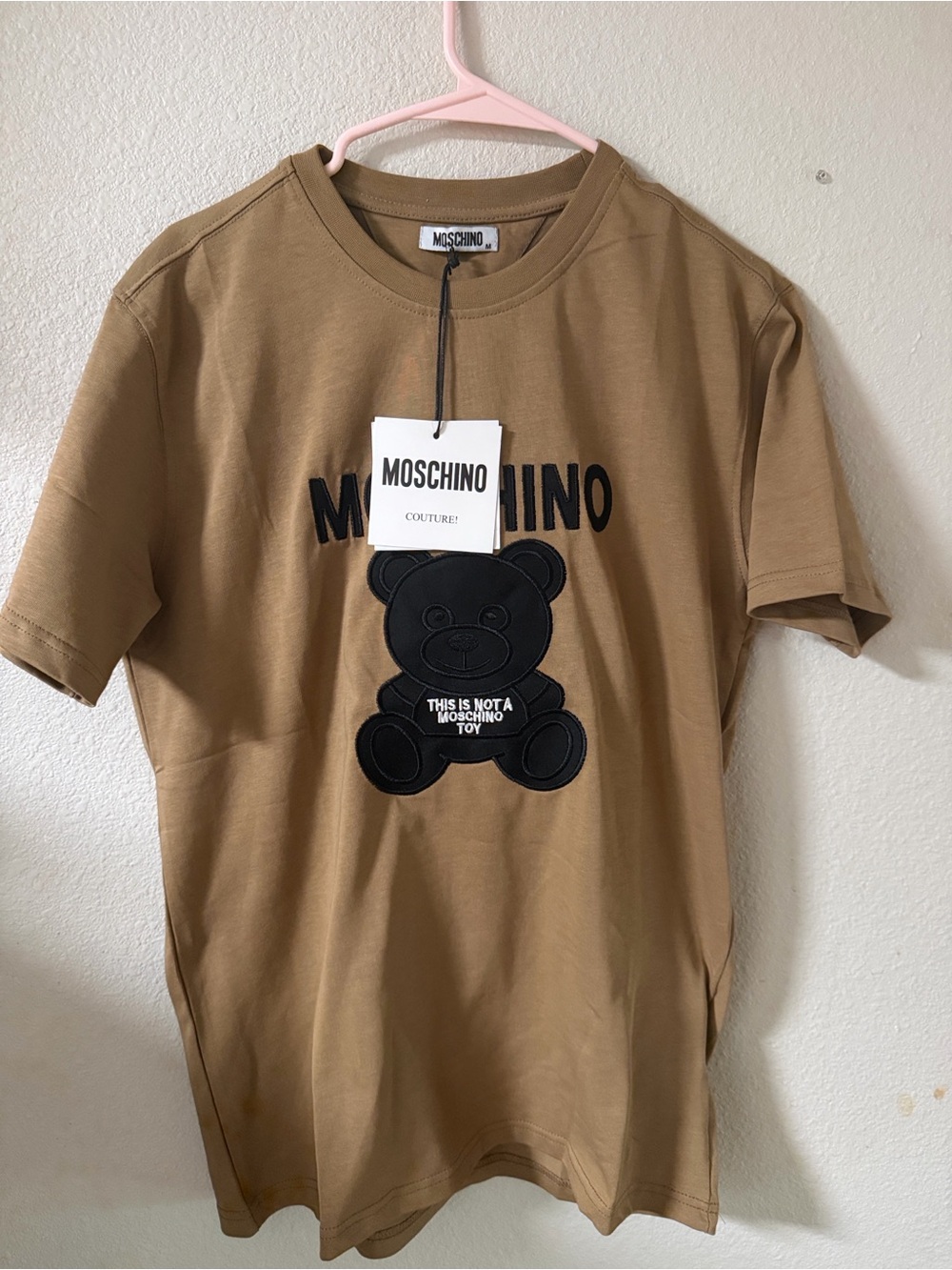 Moschino Brown Tee with Black Teddy Applique